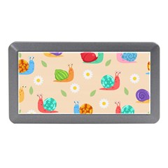 Seamless Pattern Cute Snail With Flower Leaf Memory Card Reader (mini) by Jancukart