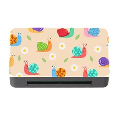 Seamless Pattern Cute Snail With Flower Leaf Memory Card Reader With Cf by Jancukart