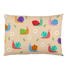 Seamless Pattern Cute Snail With Flower Leaf Pillow Case (two Sides) by Jancukart