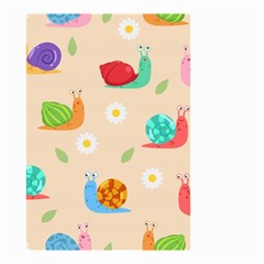 Seamless Pattern Cute Snail With Flower Leaf Small Garden Flag (two Sides) by Jancukart