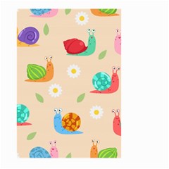 Seamless Pattern Cute Snail With Flower Leaf Large Garden Flag (two Sides) by Jancukart