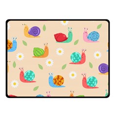 Seamless Pattern Cute Snail With Flower Leaf Double Sided Fleece Blanket (small)  by Jancukart