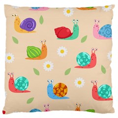 Seamless Pattern Cute Snail With Flower Leaf Standard Flano Cushion Case (one Side) by Jancukart