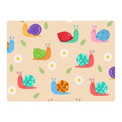 Seamless Pattern Cute Snail With Flower Leaf Double Sided Flano Blanket (mini)  by Jancukart