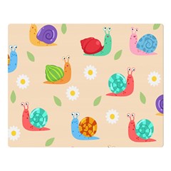 Seamless Pattern Cute Snail With Flower Leaf Double Sided Flano Blanket (large)  by Jancukart