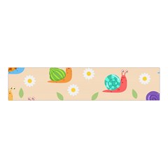 Seamless Pattern Cute Snail With Flower Leaf Velvet Scrunchie