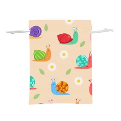 Seamless Pattern Cute Snail With Flower Leaf Lightweight Drawstring Pouch (s) by Jancukart