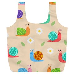 Seamless Pattern Cute Snail With Flower Leaf Full Print Recycle Bag (xxxl)