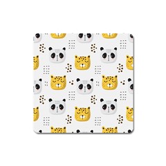 Seamless Pattern Cute Animals Square Magnet