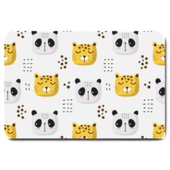 Seamless Pattern Cute Animals Large Doormat  by Jancukart