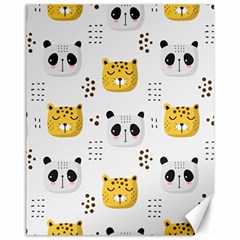 Seamless Pattern Cute Animals Canvas 11  X 14 