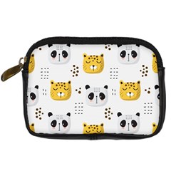 Seamless Pattern Cute Animals Digital Camera Leather Case