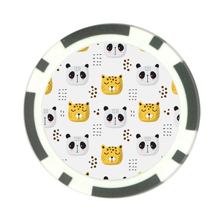 Seamless Pattern Cute Animals Poker Chip Card Guard (10 pack)