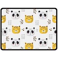 Seamless Pattern Cute Animals Fleece Blanket (large) 