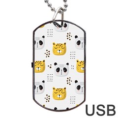 Seamless Pattern Cute Animals Dog Tag Usb Flash (one Side)