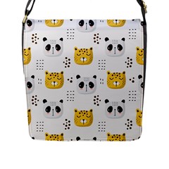 Seamless Pattern Cute Animals Flap Closure Messenger Bag (l)