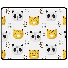 Seamless Pattern Cute Animals Double Sided Fleece Blanket (medium)  by Jancukart