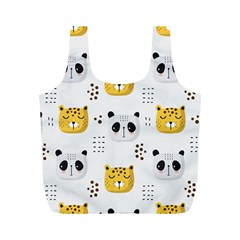 Seamless Pattern Cute Animals Full Print Recycle Bag (m)