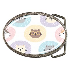 Cute Cat Seamless Pattern Background Belt Buckles