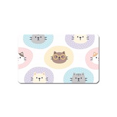 Cute Cat Seamless Pattern Background Magnet (name Card) by Jancukart