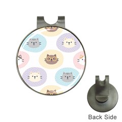 Cute Cat Seamless Pattern Background Hat Clips With Golf Markers