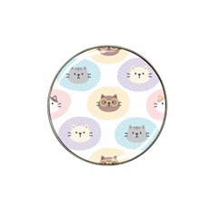 Cute Cat Seamless Pattern Background Hat Clip Ball Marker (10 Pack)