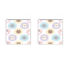 Cute Cat Seamless Pattern Background Cufflinks (square)