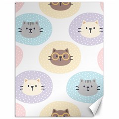 Cute Cat Seamless Pattern Background Canvas 12  X 16 