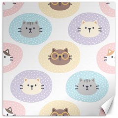 Cute Cat Seamless Pattern Background Canvas 16  X 16 