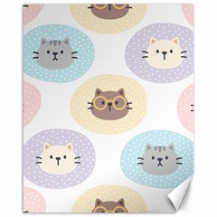 Cute Cat Seamless Pattern Background Canvas 16  X 20  by Jancukart