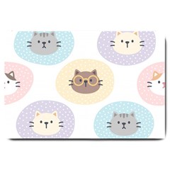 Cute Cat Seamless Pattern Background Large Doormat 