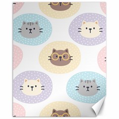 Cute Cat Seamless Pattern Background Canvas 11  X 14 