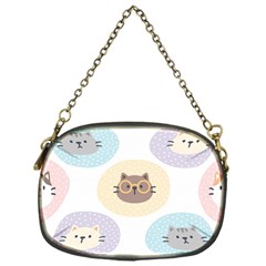 Cute Cat Seamless Pattern Background Chain Purse (one Side)