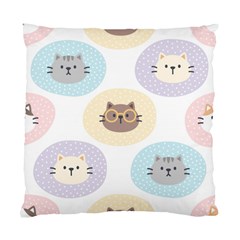 Cute Cat Seamless Pattern Background Standard Cushion Case (one Side) by Jancukart