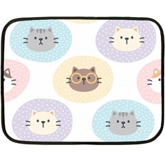 Cute Cat Seamless Pattern Background Double Sided Fleece Blanket (mini) 