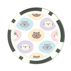 Cute Cat Seamless Pattern Background Poker Chip Card Guard (10 Pack)