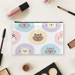 Cute Cat Seamless Pattern Background Cosmetic Bag (medium)