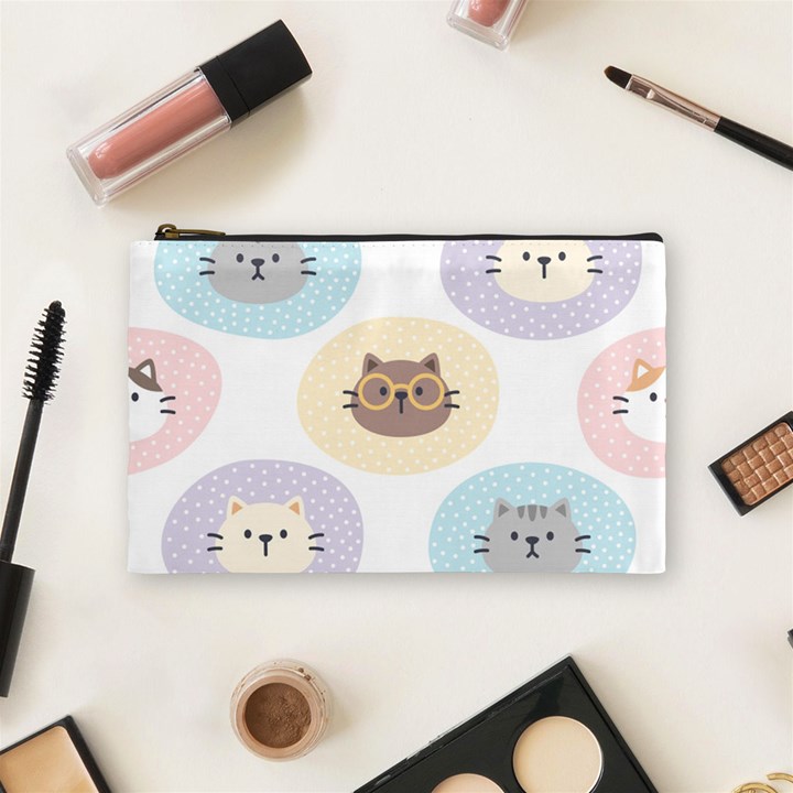 Cute Cat Seamless Pattern Background Cosmetic Bag (Medium)