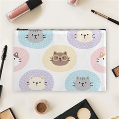 Cute Cat Seamless Pattern Background Cosmetic Bag (large)