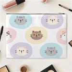 Cute Cat Seamless Pattern Background Cosmetic Bag (XL) Back