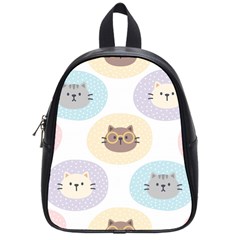 Cute Cat Seamless Pattern Background School Bag (small)