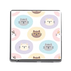 Cute Cat Seamless Pattern Background Memory Card Reader (square 5 Slot)