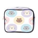 Cute Cat Seamless Pattern Background Mini Toiletries Bag (One Side) Front