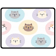 Cute Cat Seamless Pattern Background Fleece Blanket (large)  by Jancukart