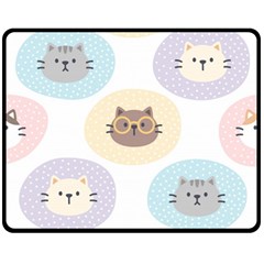 Cute Cat Seamless Pattern Background Fleece Blanket (medium)  by Jancukart