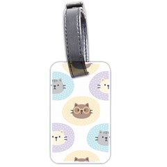 Cute Cat Seamless Pattern Background Luggage Tag (two Sides) by Jancukart