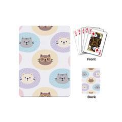 Cute Cat Seamless Pattern Background Playing Cards Single Design (mini)