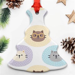 Cute Cat Seamless Pattern Background Ornament (christmas Tree) 