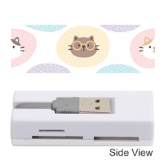 Cute Cat Seamless Pattern Background Memory Card Reader (stick)