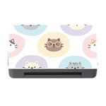 Cute Cat Seamless Pattern Background Memory Card Reader with CF Front